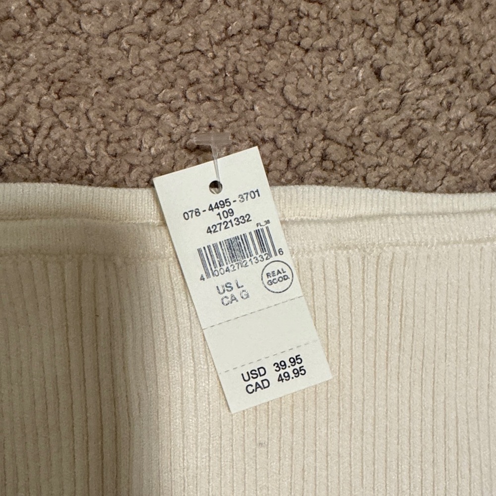 aerie Crochet-Trim Ribbed Tank Top - Cream - Picture 2 of 2